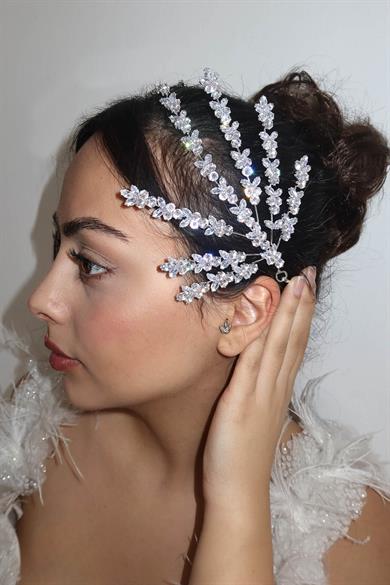 Zirkon Taşlı Gelin/Nişan/Söz Tasarım Saç Aksesuarı