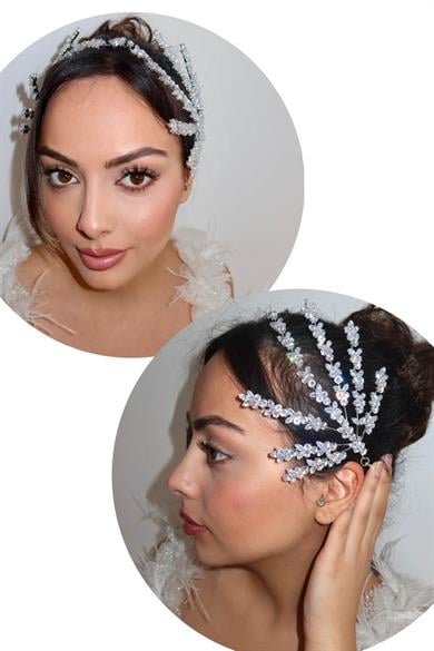 Zirkon Taşlı Gelin/Nişan/Söz Tasarım Saç Aksesuarı