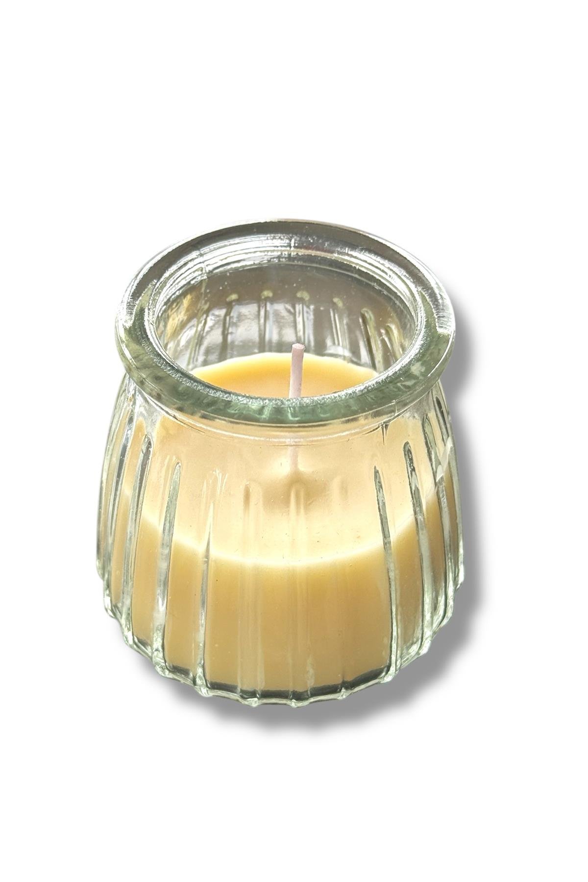  Beyaz Renk Bardakta Vanilya Kokulu Dekoratif Mum