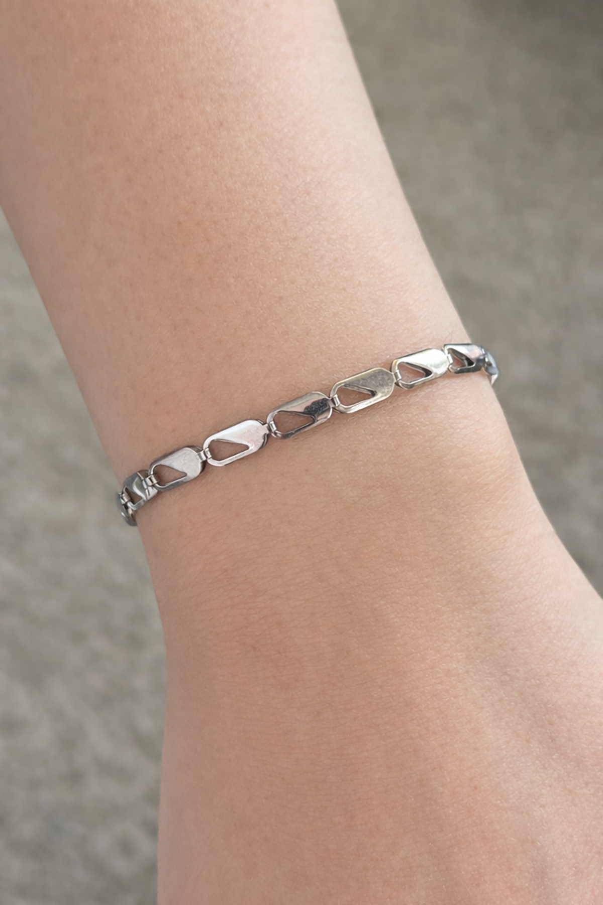 Gümüş Renk Zincir Çelik Bileklik (Unisex)