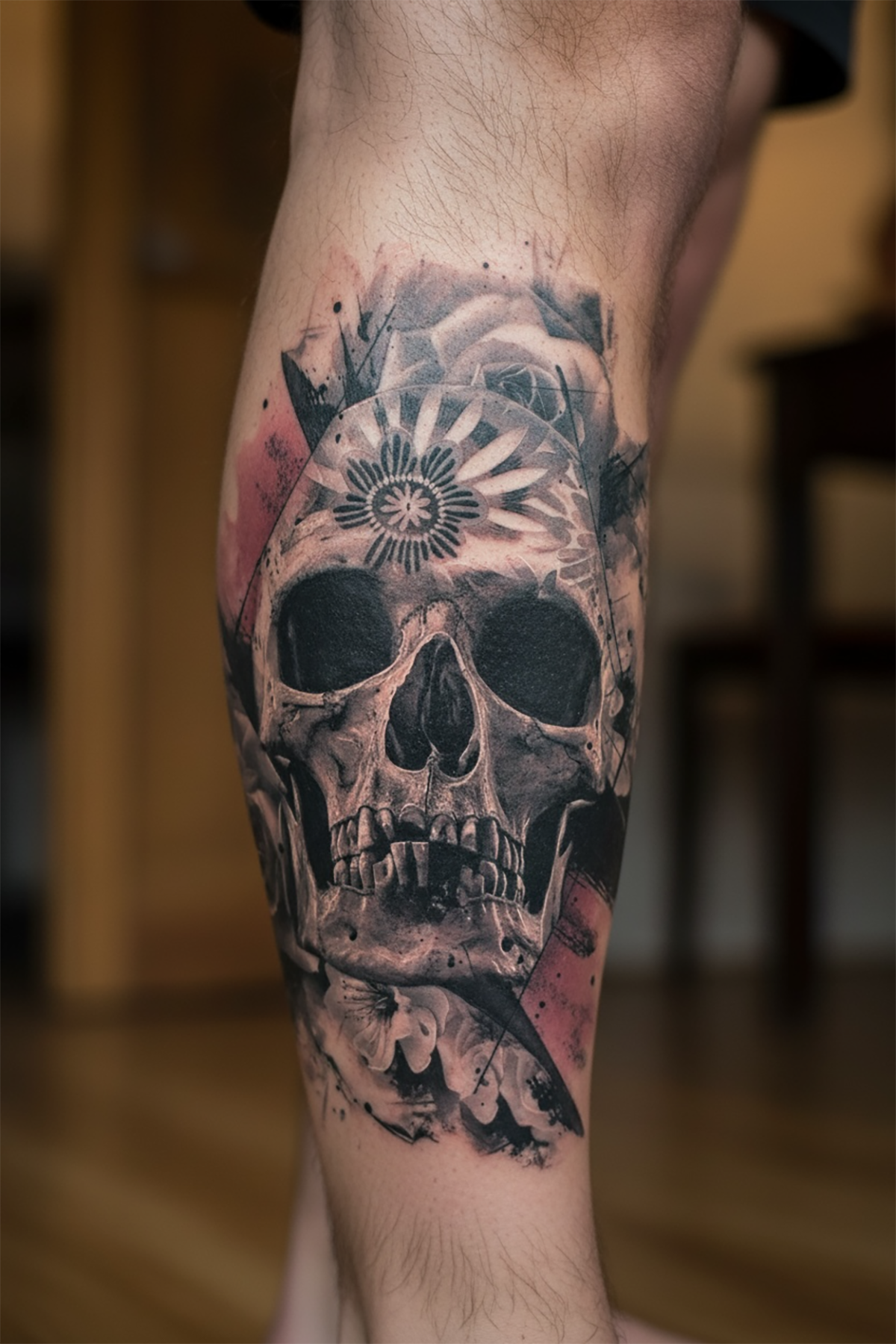 Geçici Kuru Kafa Figürlü Dövme Tattoo