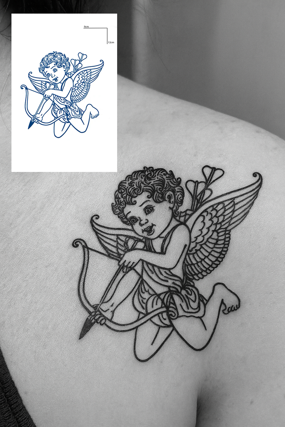 Melek Figürlü 12 Saat Sonra Kararan Geçici Mini Dövme Tattoo