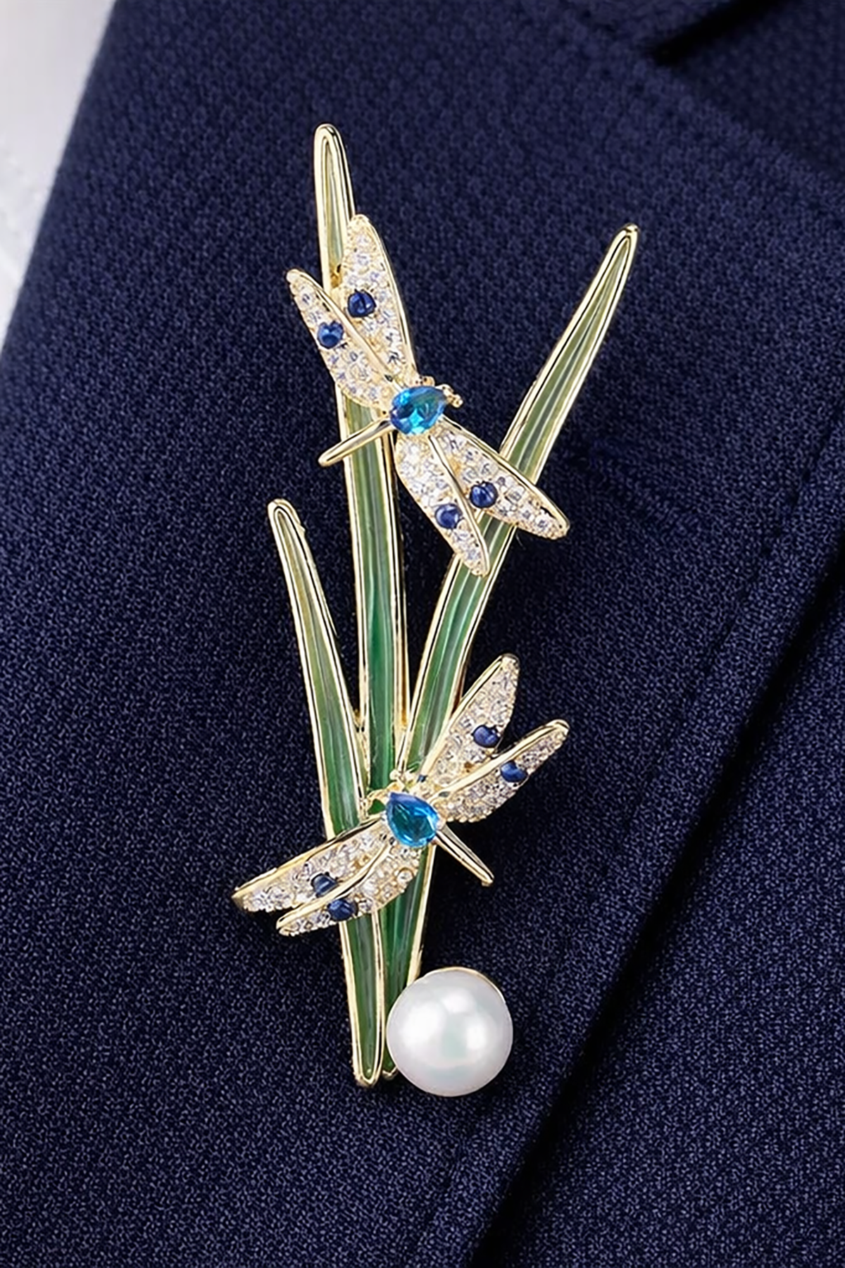 Karışık Renk Yusufcuk Figürlü Taşlı Broş