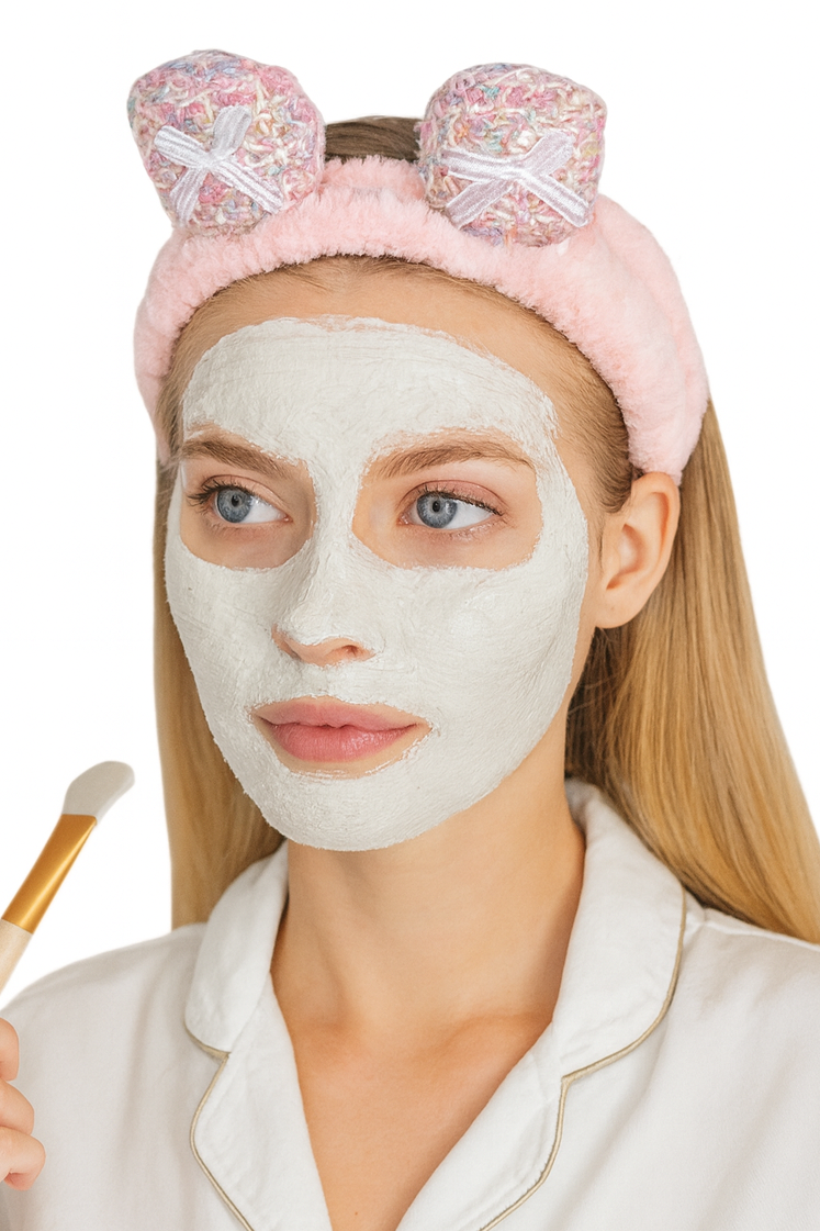 Açık Pembe Renk Kurdele Detaylı Peluş Saç Bandı