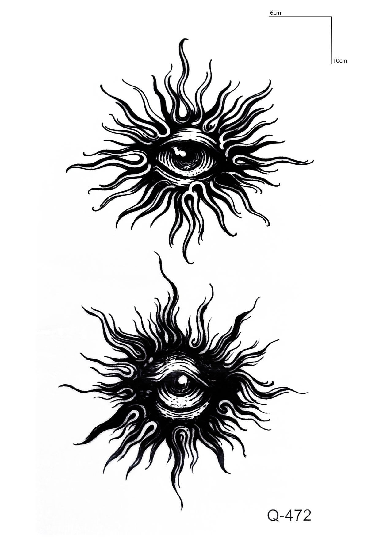 İkili Göz Mini Dövme Geçici Tattoo