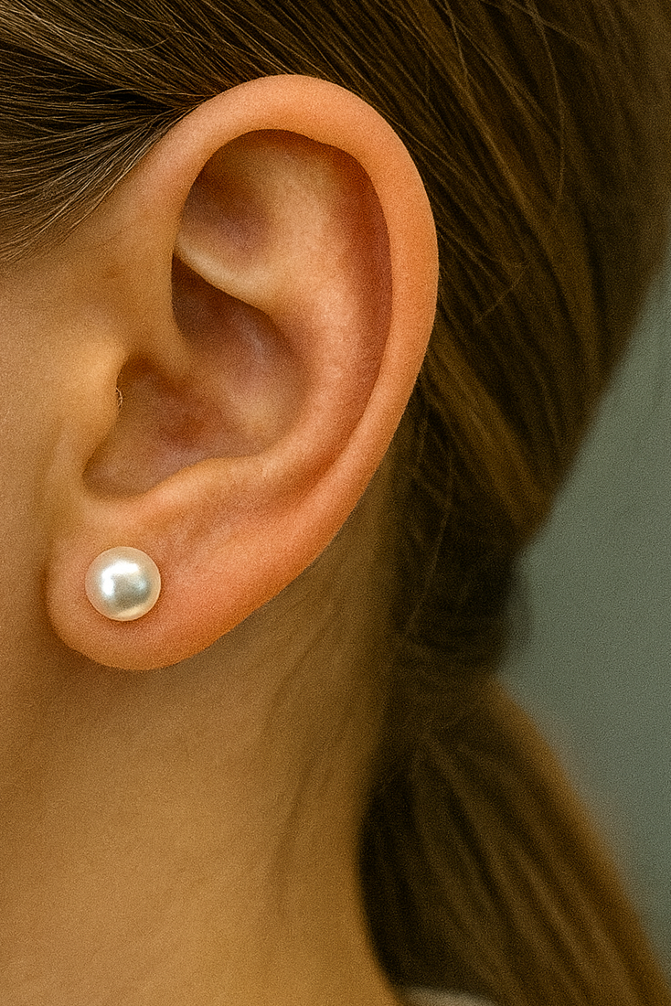 Beyaz Renk İnci Küpe (Çift)