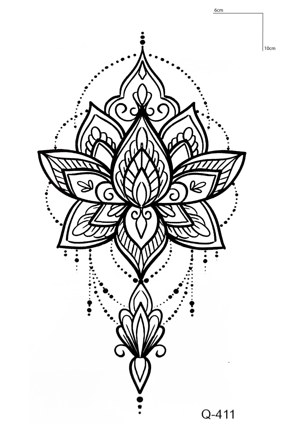 Geçici Lotus Figürlü Mini Dövme Tattoo
