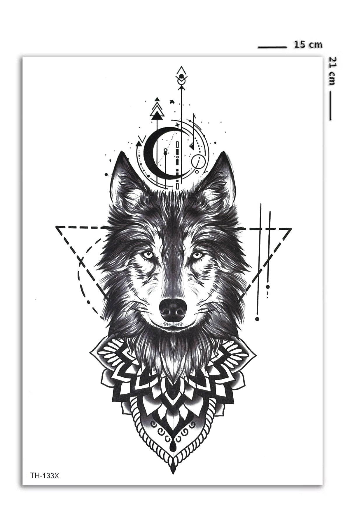 Geçici Kurt Figürlü Dövme Tattoo