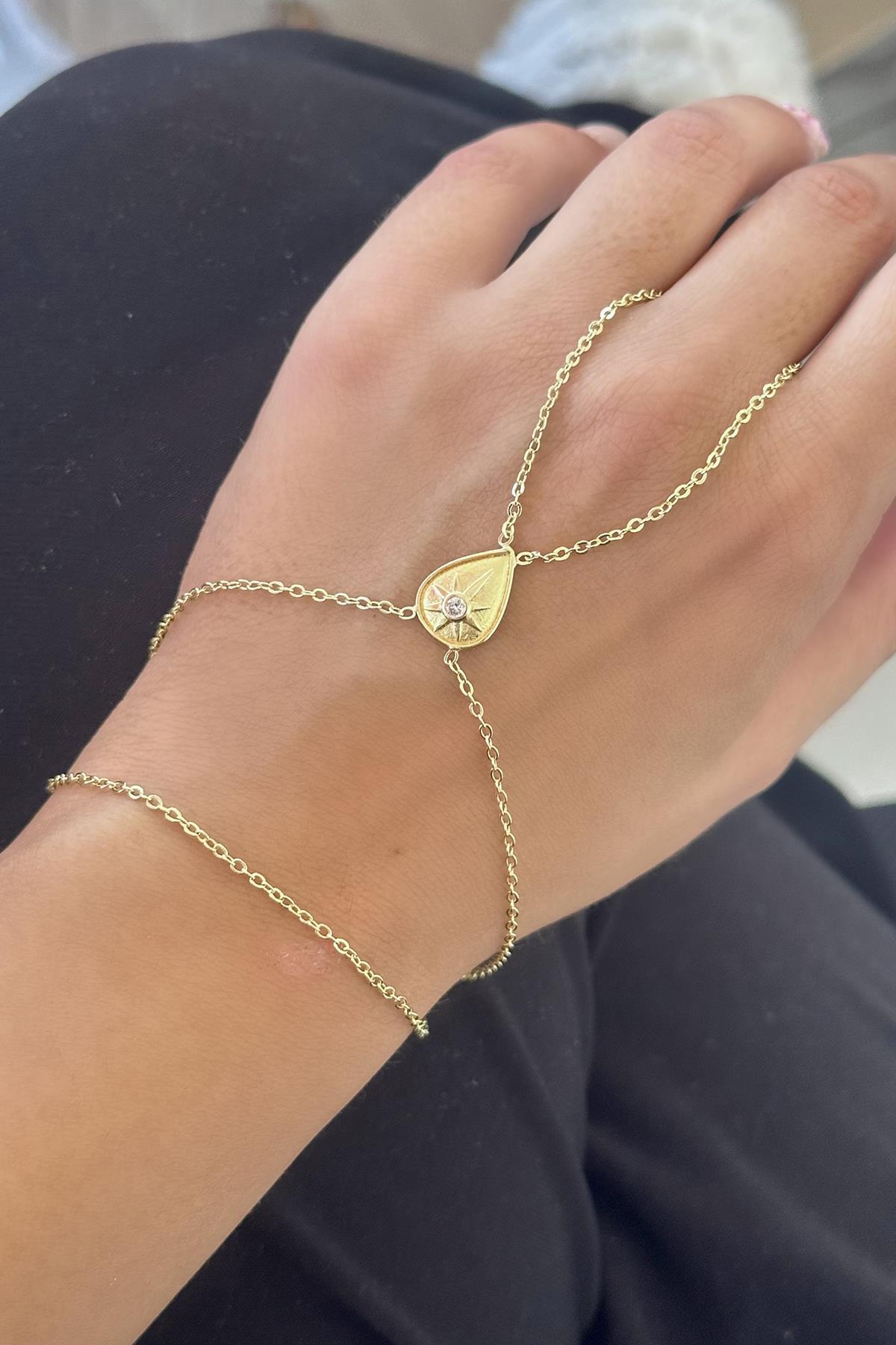 Altın Renk Yıldız Figürlü Şahmeran