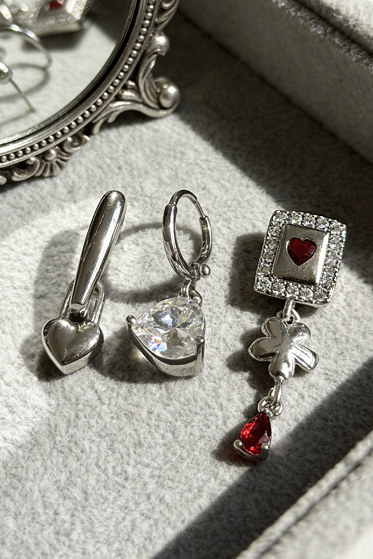 Gümüş Renk 3'lü Ysx Küpe Set