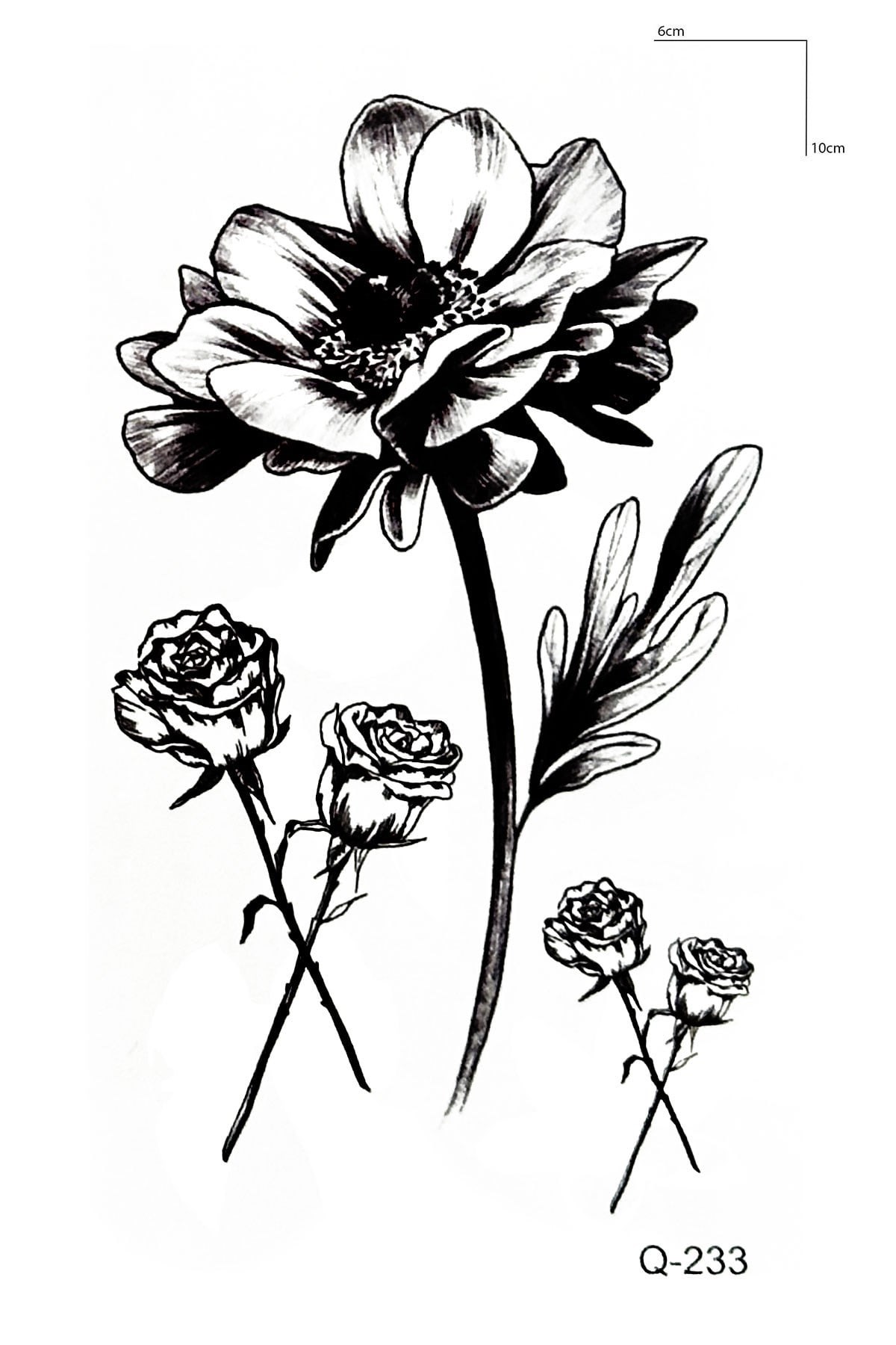 Çiçek Dövme Mini Geçici Dövme Tattoo