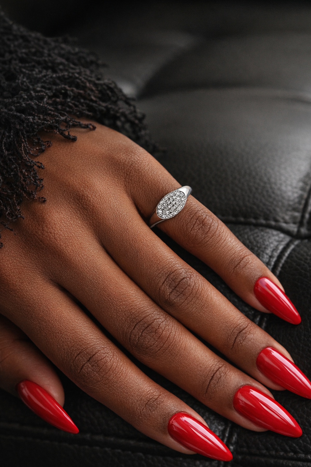 Gümüş Renk Taşlı Serçe Parmak Yüzük (ayarlanabilir)