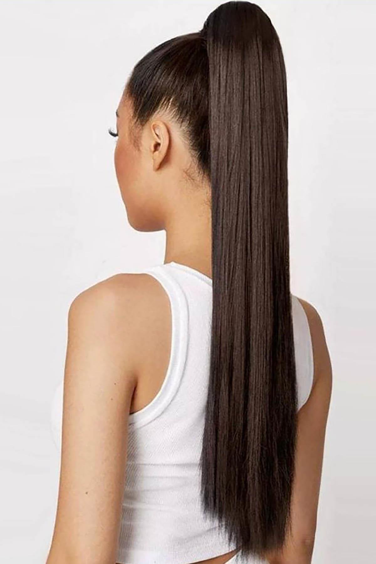 Kahverengi Tokalı At Kuyruğu Saç (Duygu)