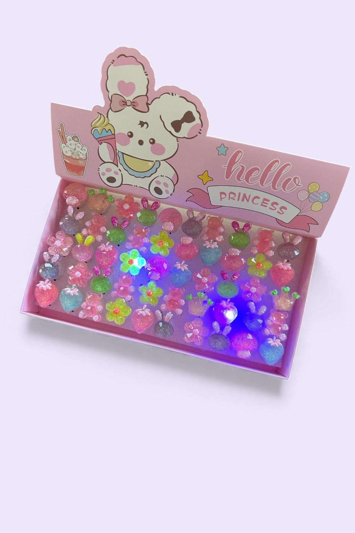 50 Adet Karışık Figürlü Işıklı Yüzük Set