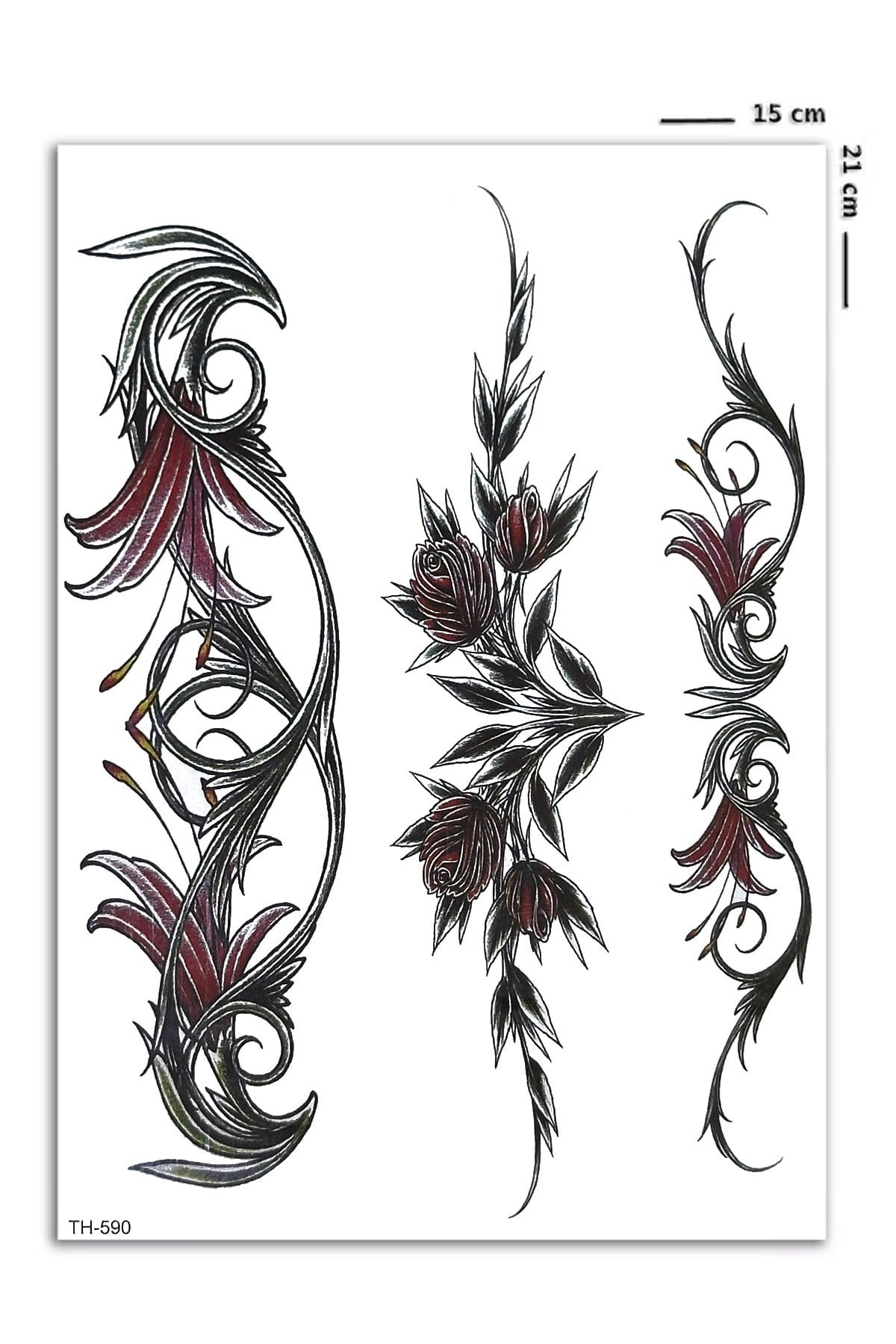 Çiçek Motifli Geçici Dövme Tattoo