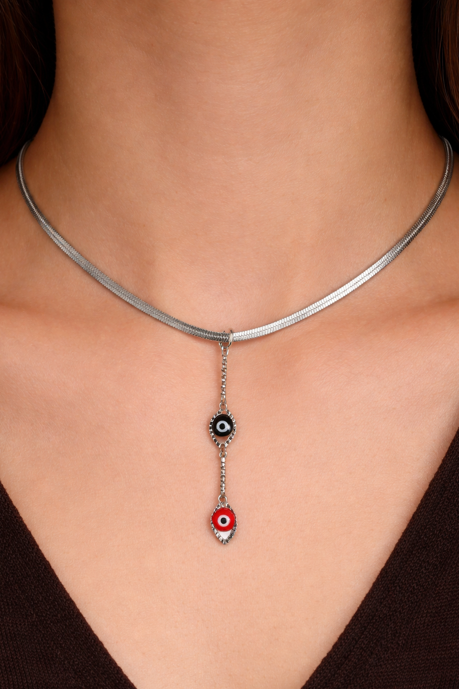 Gümüş Renk Karışık Figürlü Çelik Kolye