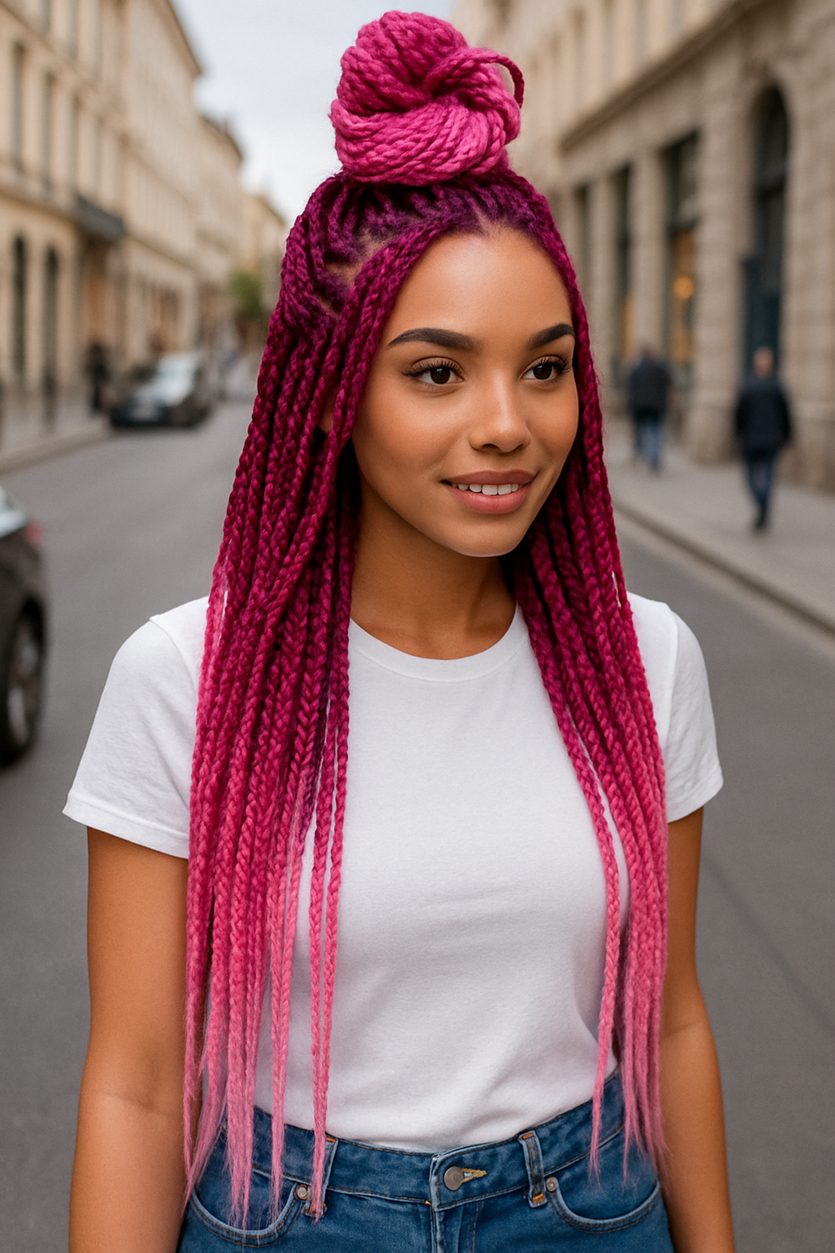 Karışık Renk Afrika Zenci Örgüsü Box Braid Sentetik Saç 60cm 100gr