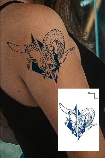 Kuru Kafa Figürlü 12 Saat Sonra Kararan Geçici Mini Dövme Tattoo