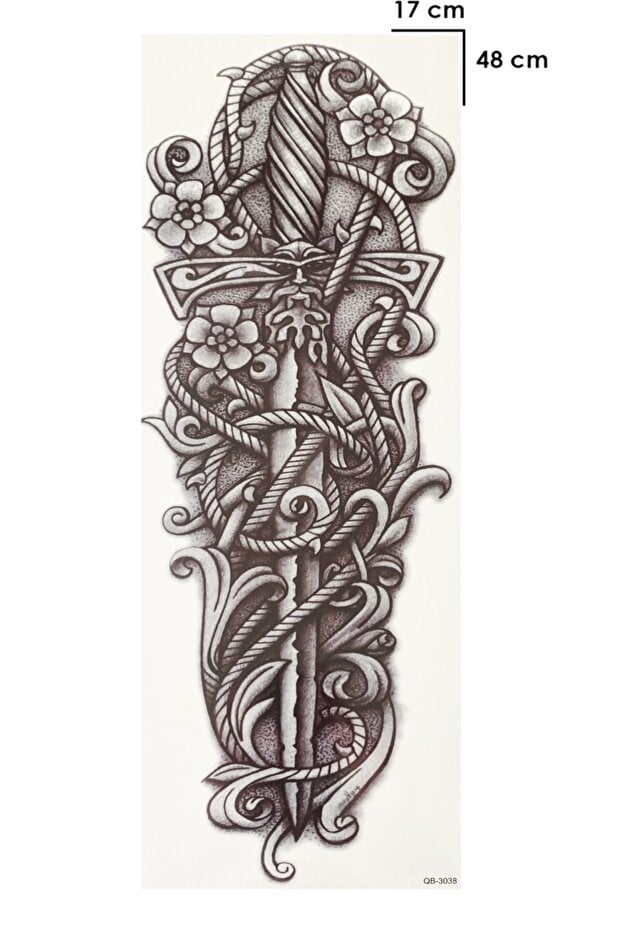 Kılıç Kol Dövme Geçici Tattoo