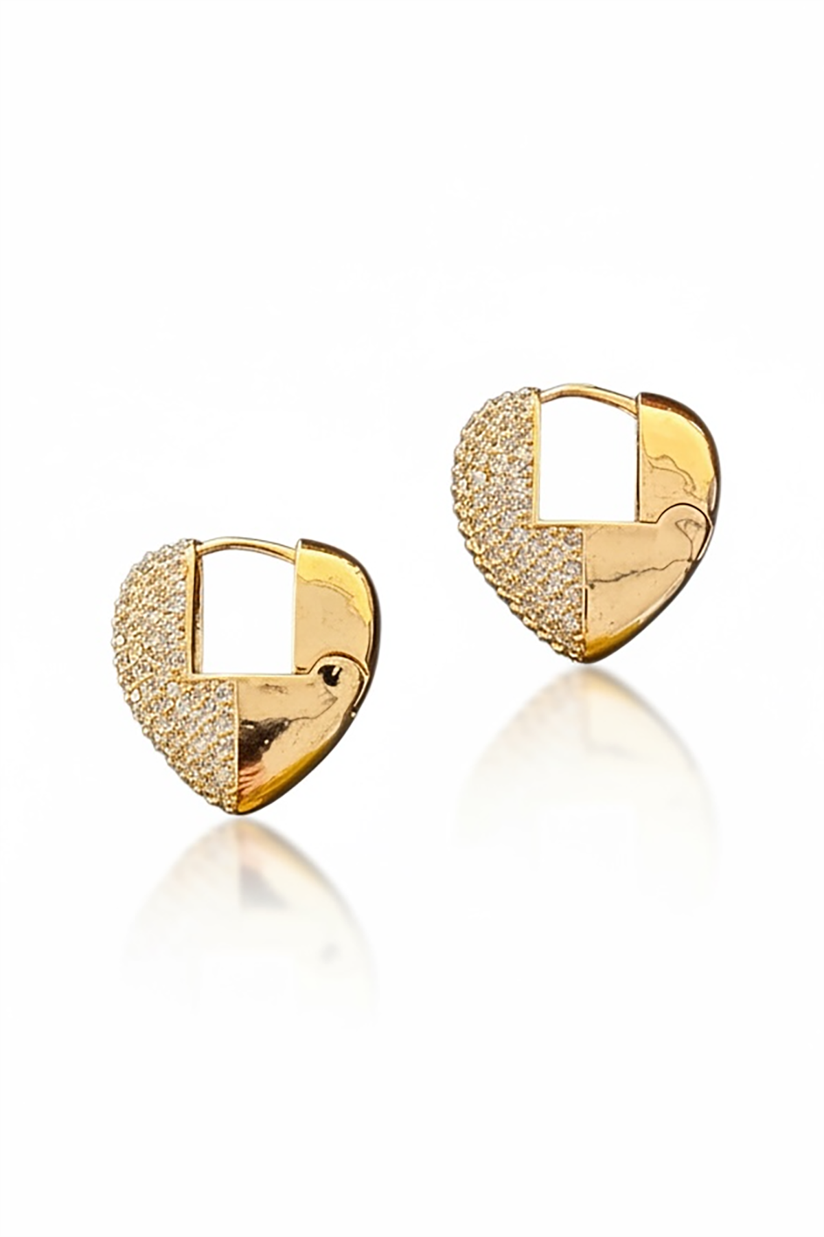 Altın Renk Taşlı 14K Altın Kaplama Tx  Küpe (Çift)