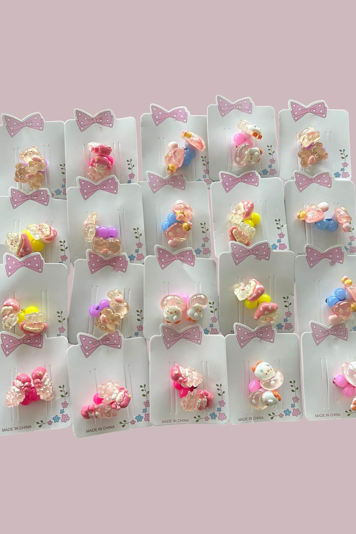 20'li Karışık Renk Hayvan Figürlü Çocuk Toka Set