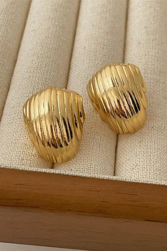 Altın Renk Çelik Küpe (Çift)