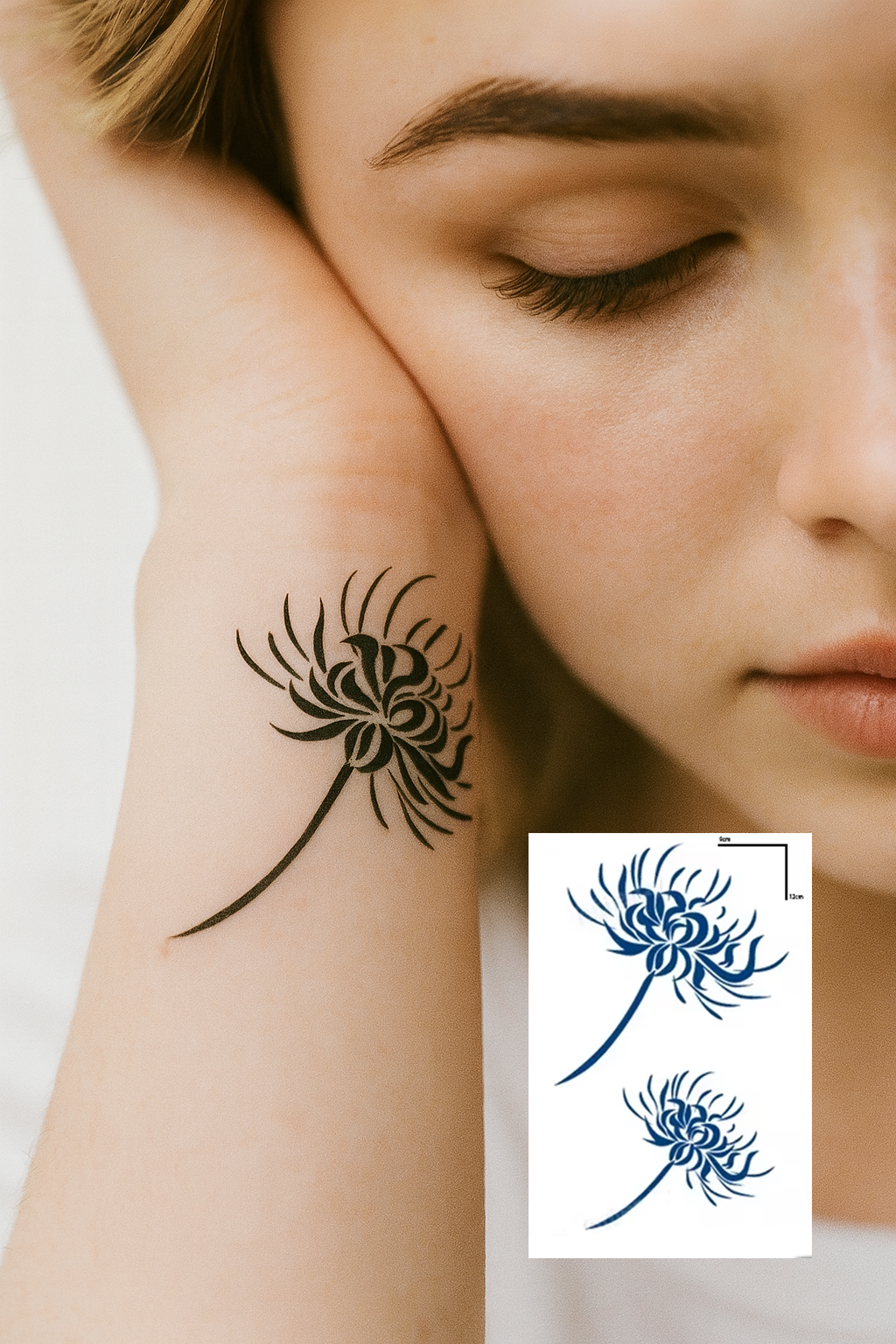 Çiçek Figürlü 12 Saat Sonra Kararan Geçici Mini Dövme Tattoo