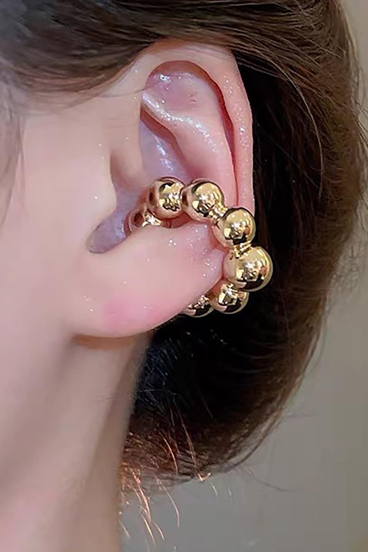 Altın Renk Tx Ear Cuff (Tek)