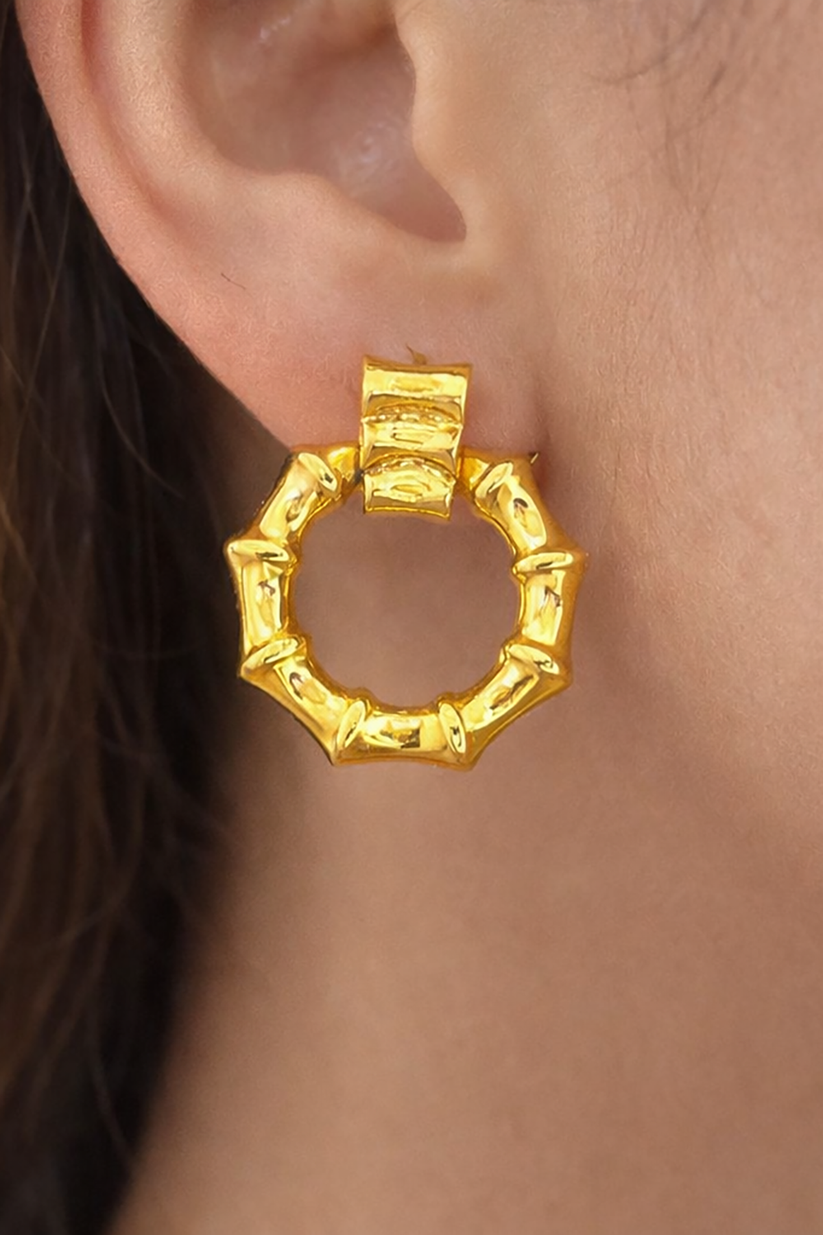 Altın Renk Çelik Küpe (Çift)