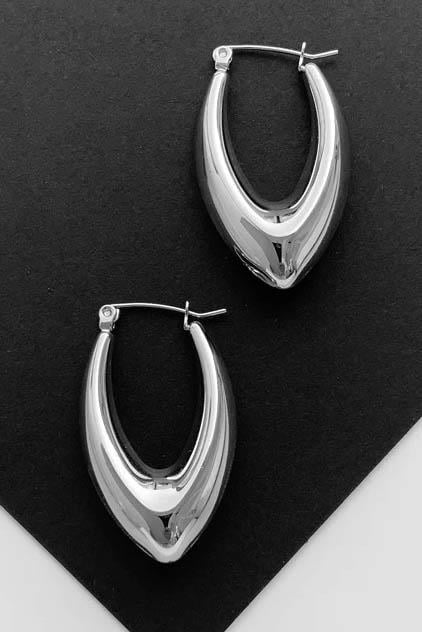 Gümüş Renk Çelik Halka Küpe (Çift)