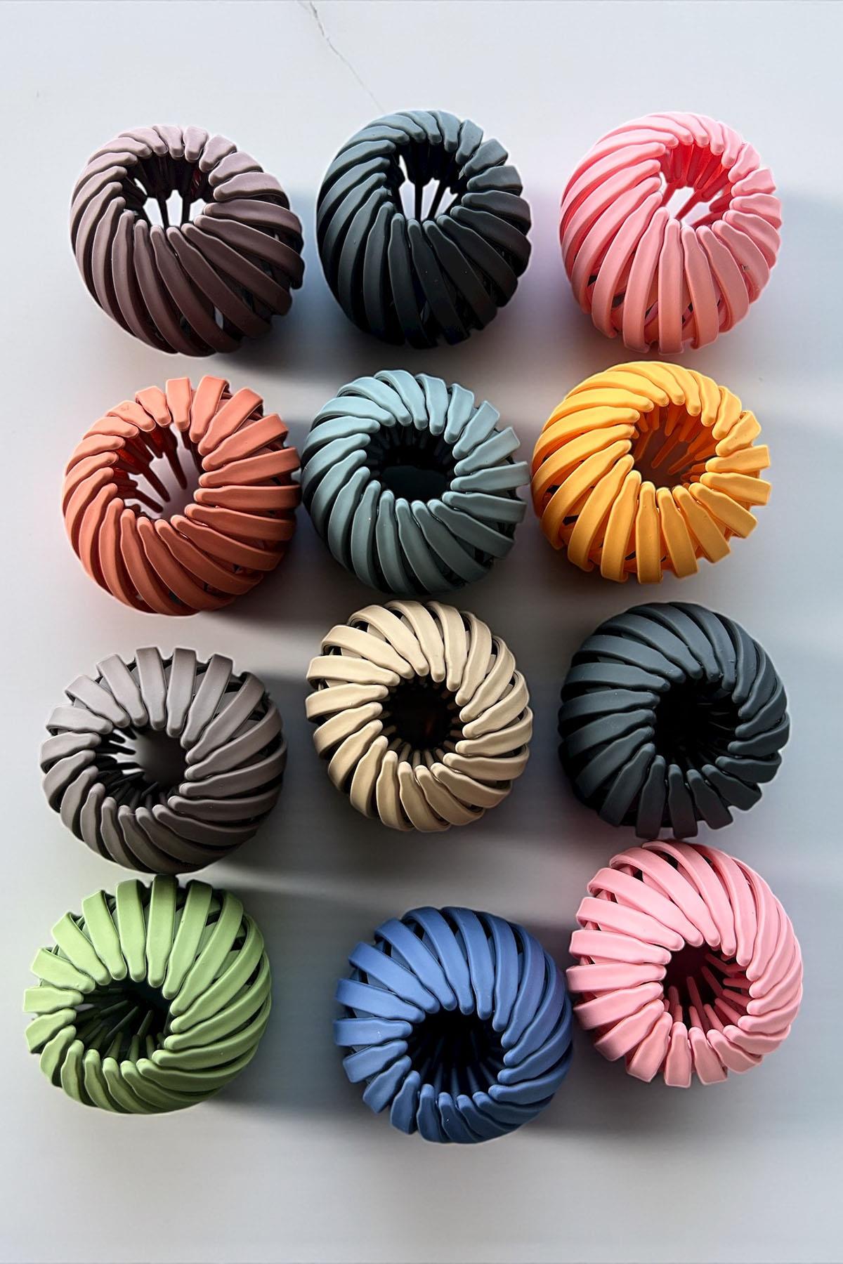 12'li Karışık Renk Topuz Toka Set