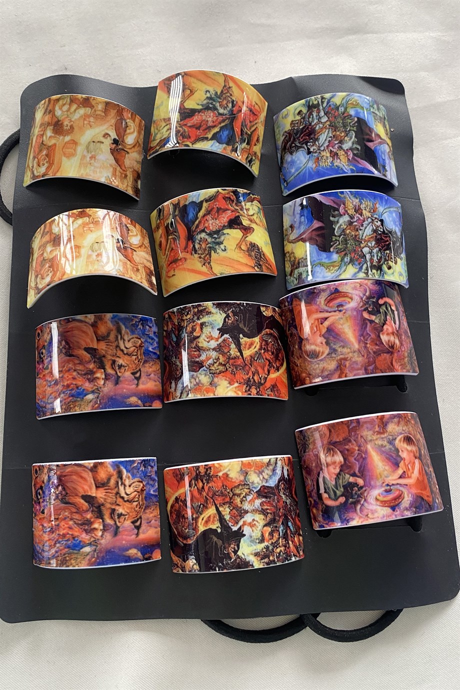 12 Adet Karışık Desenli Lastik Toka