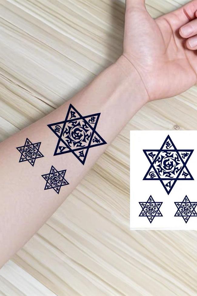 Yıldız Figürlü 12 Saat Sonra Kararan Geçici Mini Dövme Tattoo