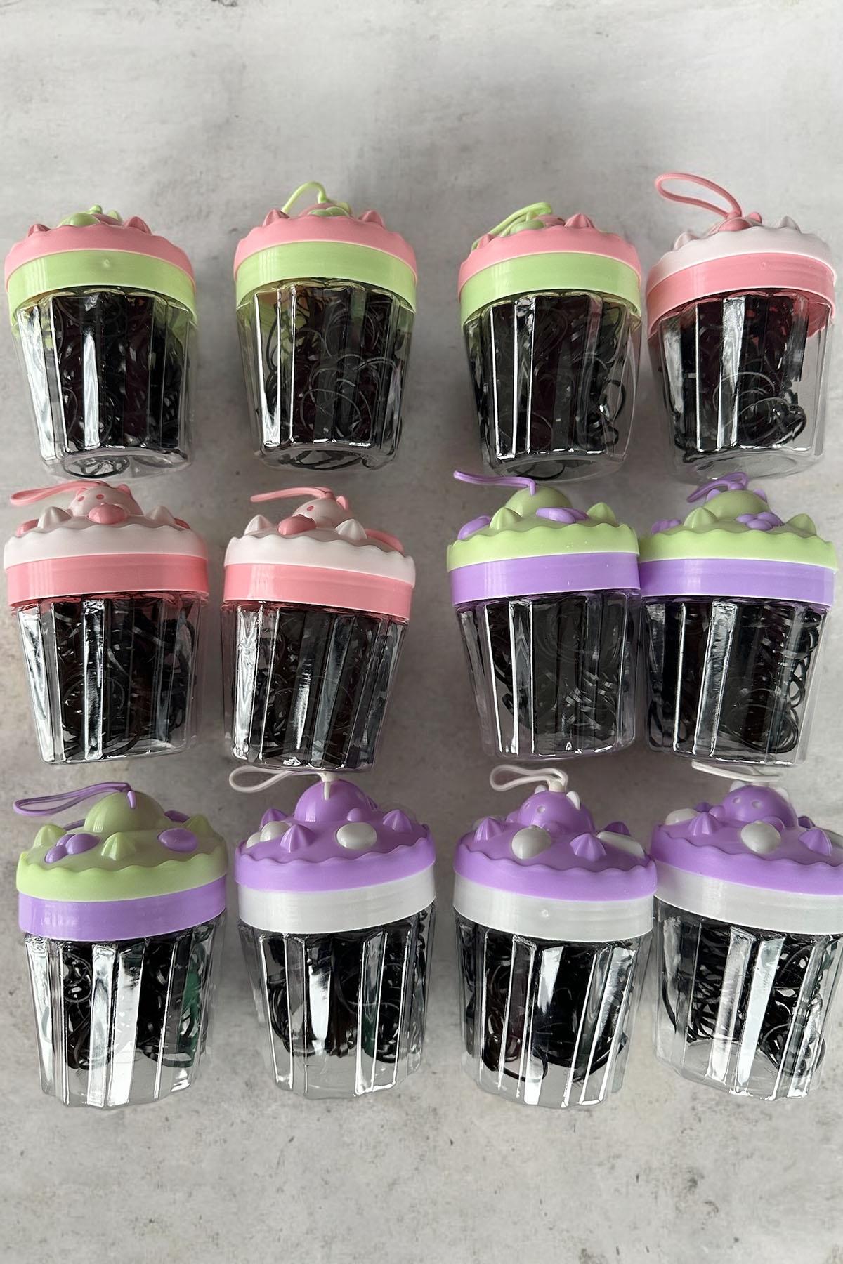 12'li Cupcake Figürlü Perma Lastik Toka
