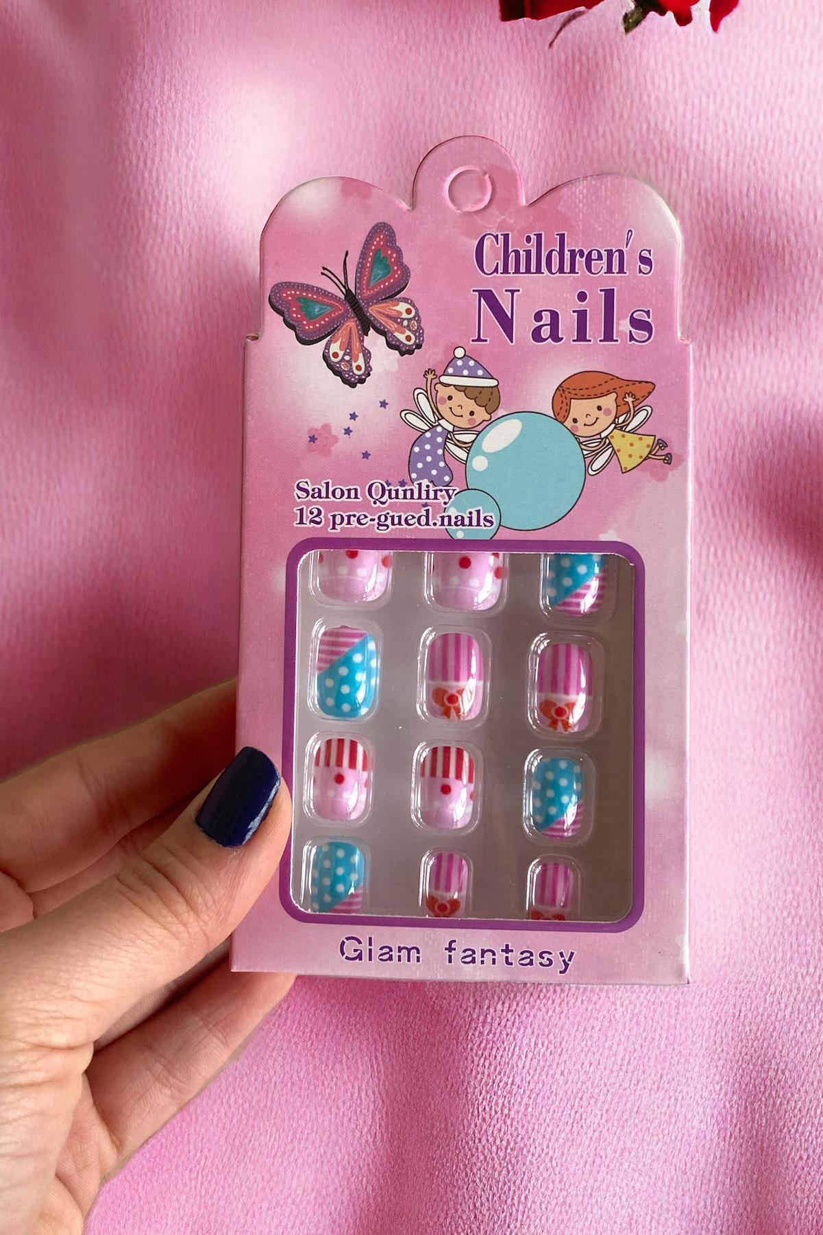 12'li Karışık Figürlü Çocuk Takma Tırnak