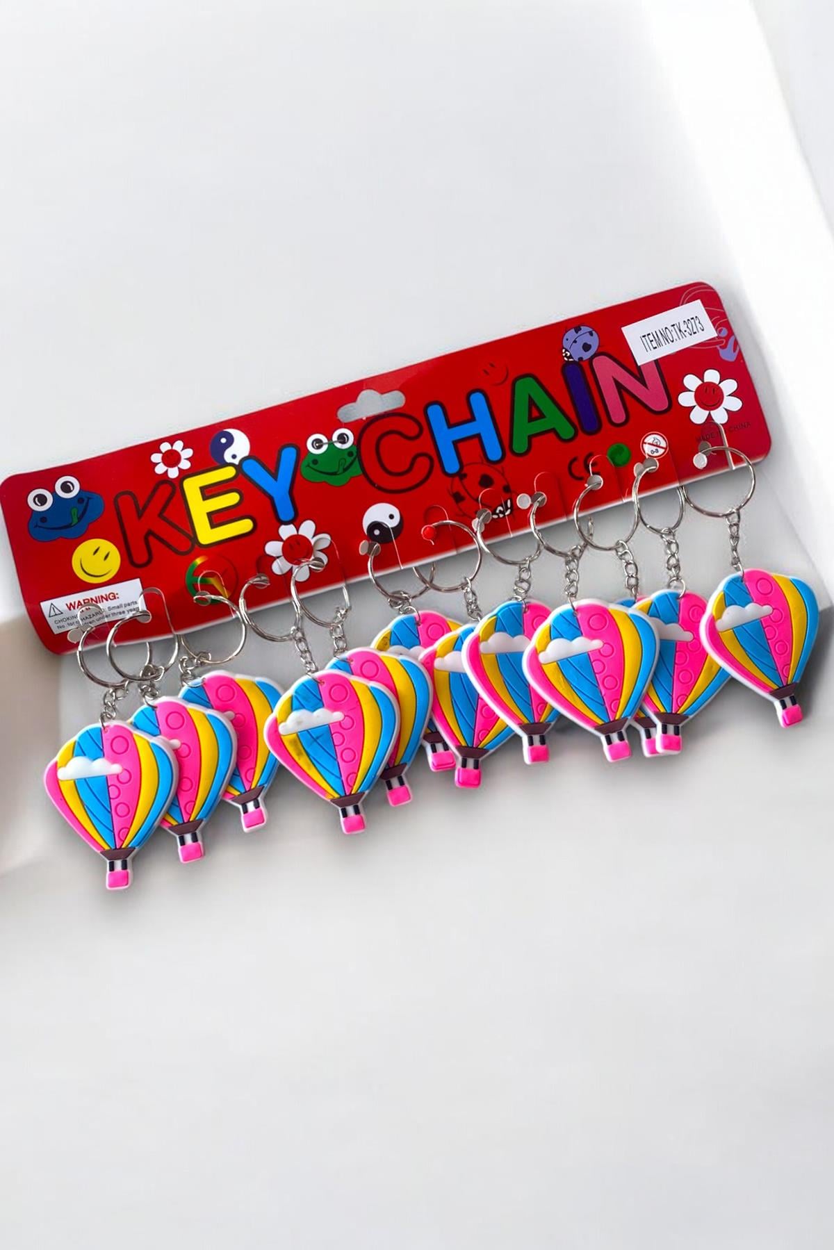 12'li Karışık Renk Balon Figürlü Anahtarlık Set