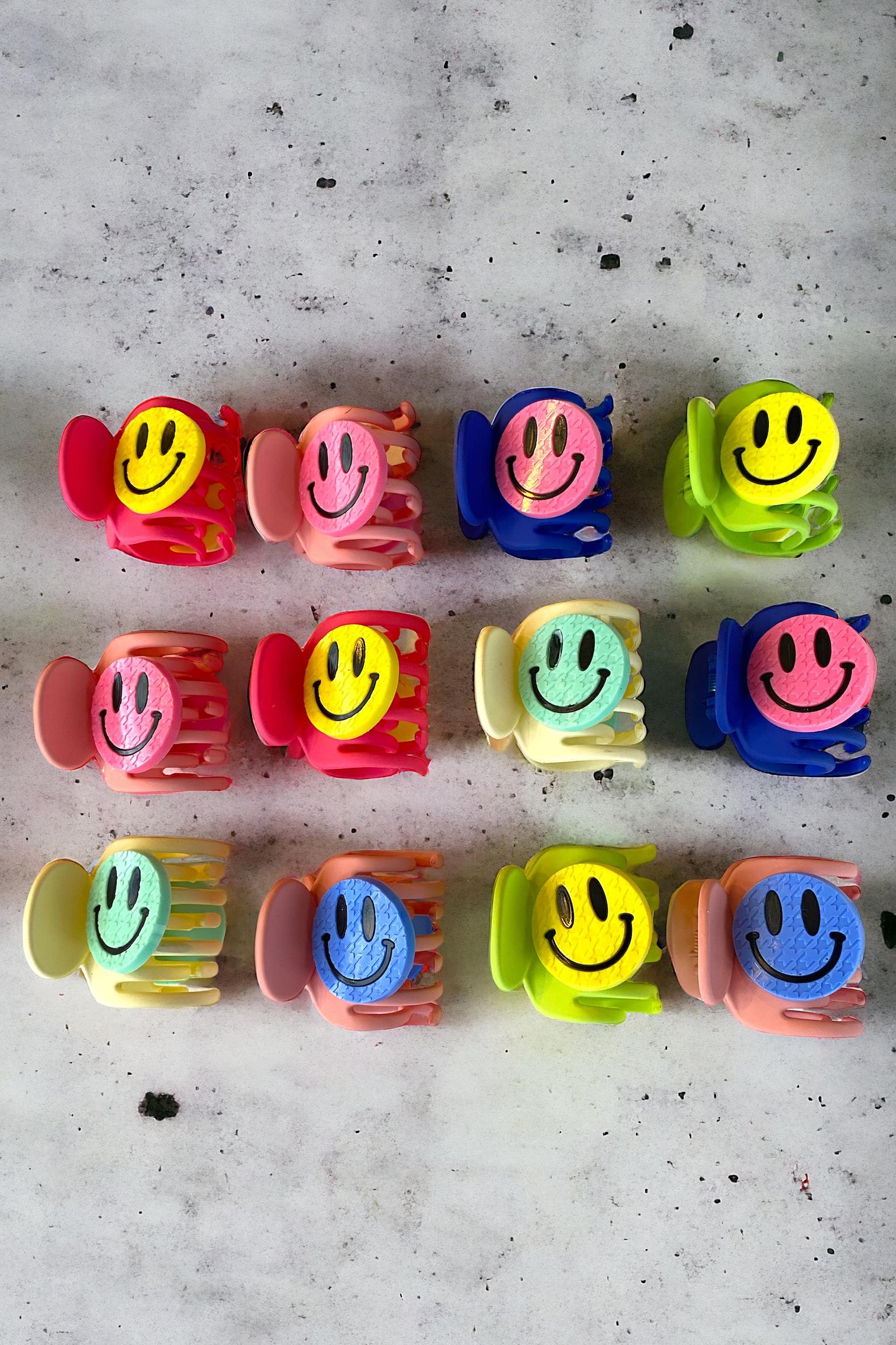12'li Karışık Renk Emoji Figürlü Mandal Toka Set
