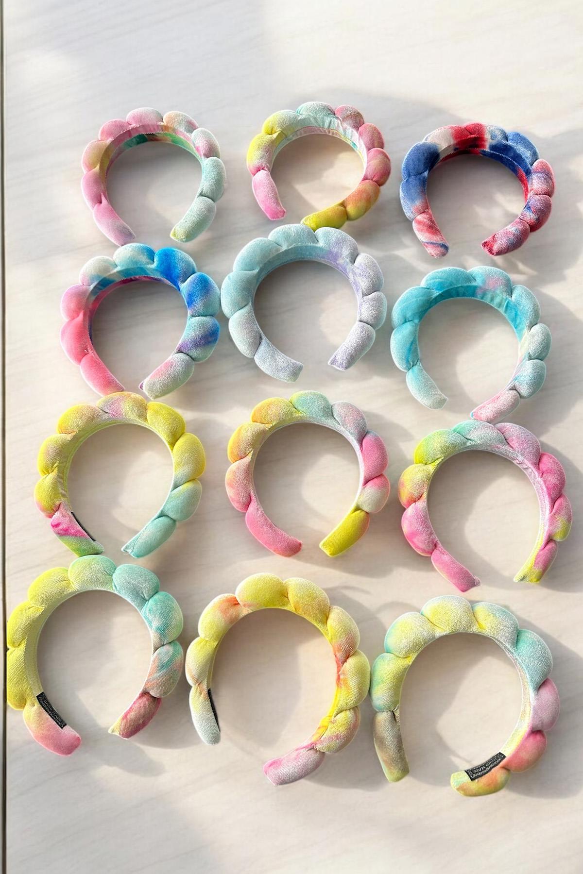 12'li Karışık Renk Havlu Spa Taç Set