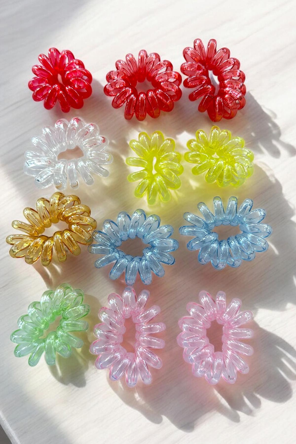 12'li Karışık Renk Helezon Toka Set