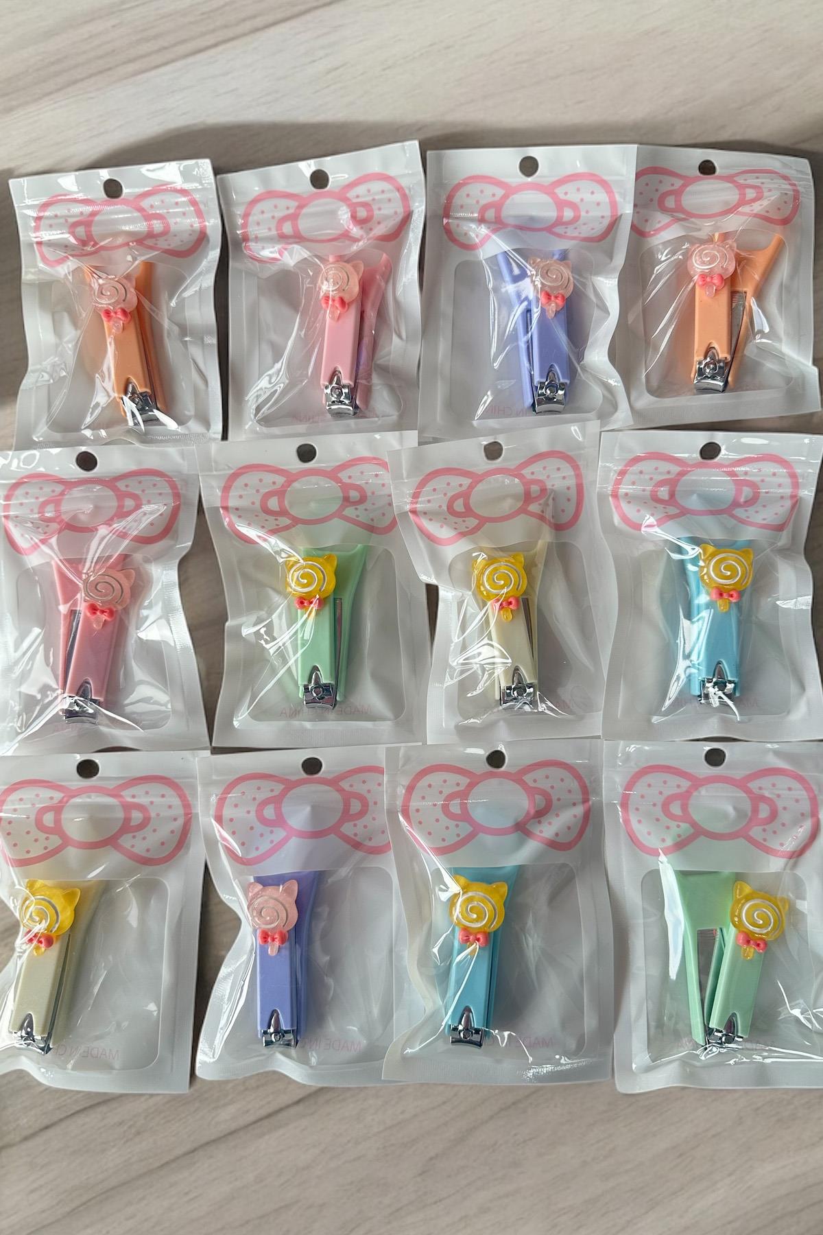 12'li Karışık Renk Karışık Figürlü Tırnak Makası Set