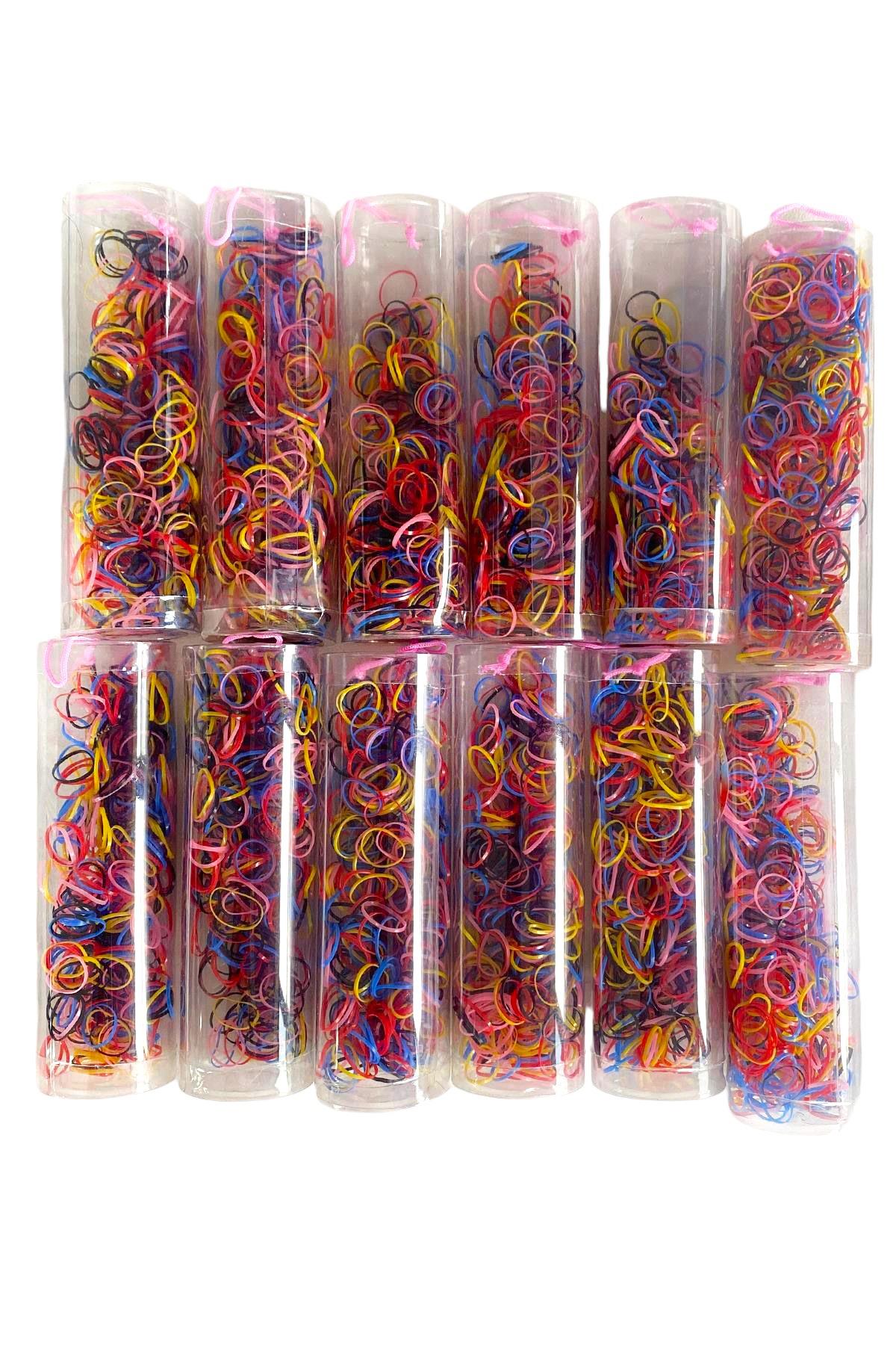12'li Karışık Renk Kutu Perma Lastik Toka Set