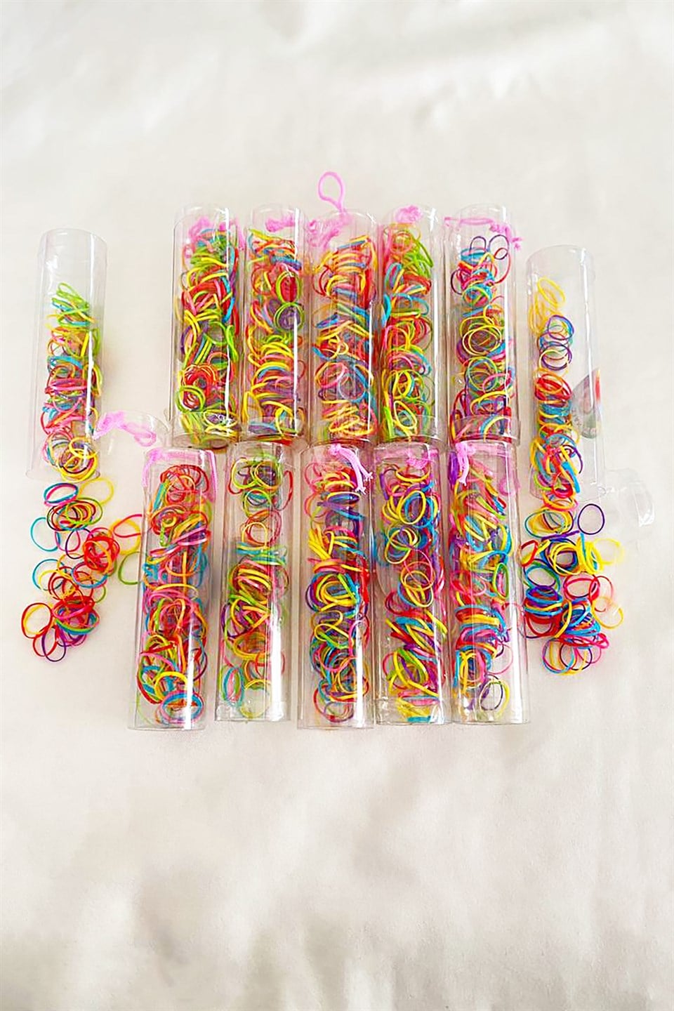 12'li Karışık Renk Perma Lastik Toka Set