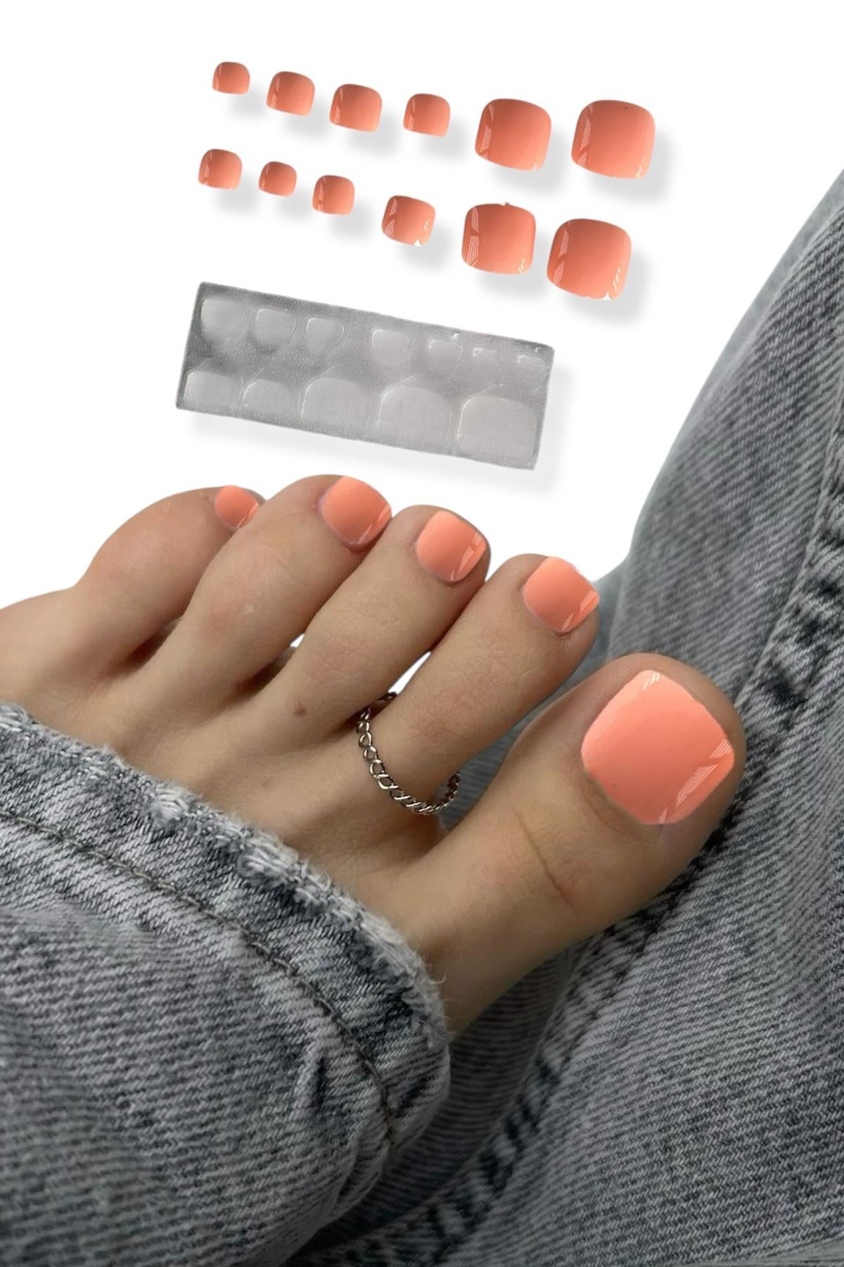 12'li Pembe Renk Ayak Takma Tırnak Set