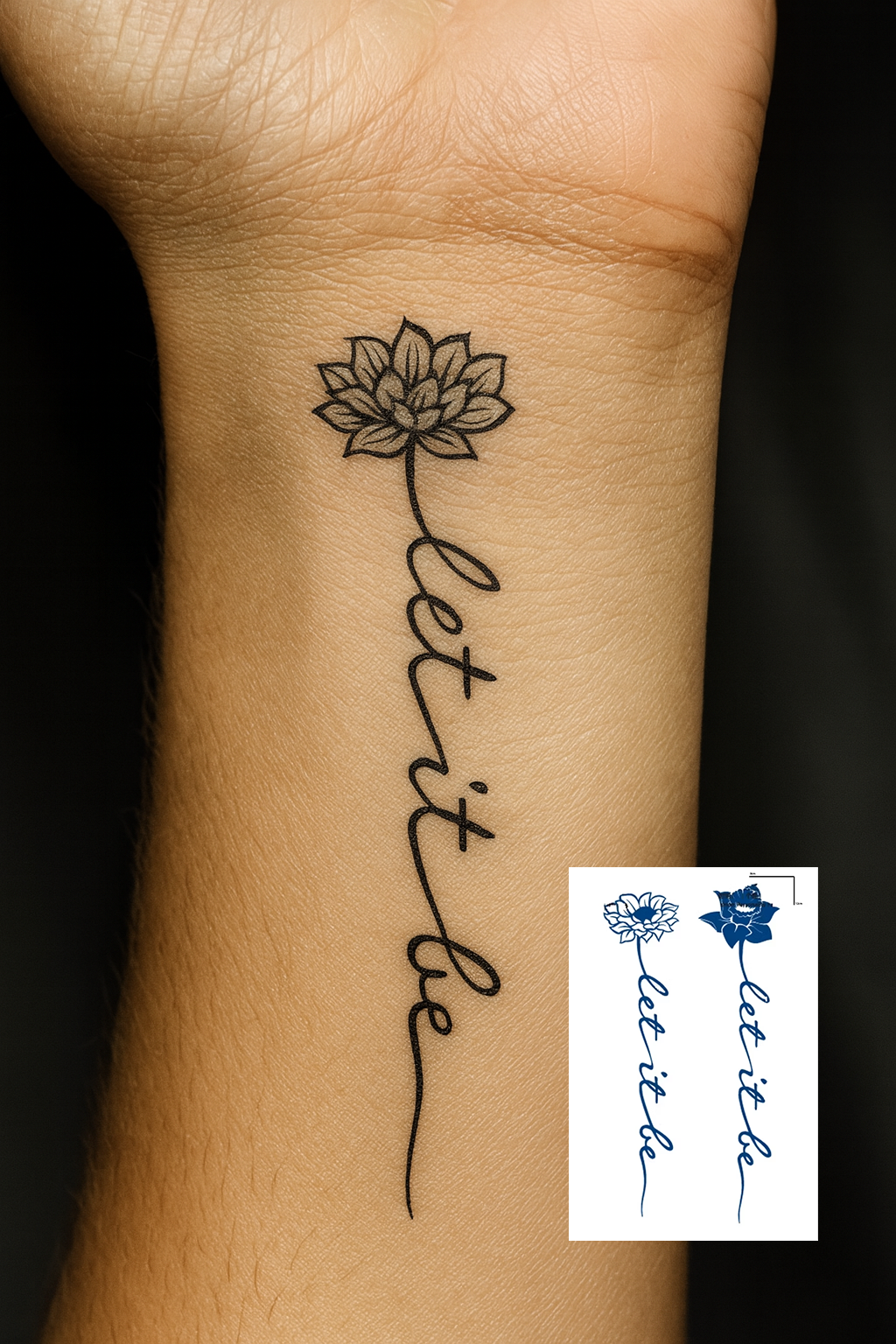 Çiçek Figürlü 12 Saat Sonra Kararan Geçici Mini Dövme Tattoo