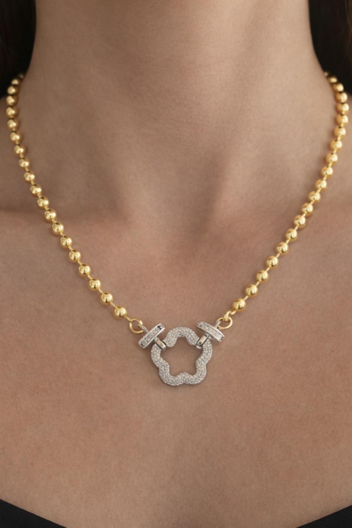 Altın Renk 14k Altın Kaplama Yıldız Figürlü Kolye