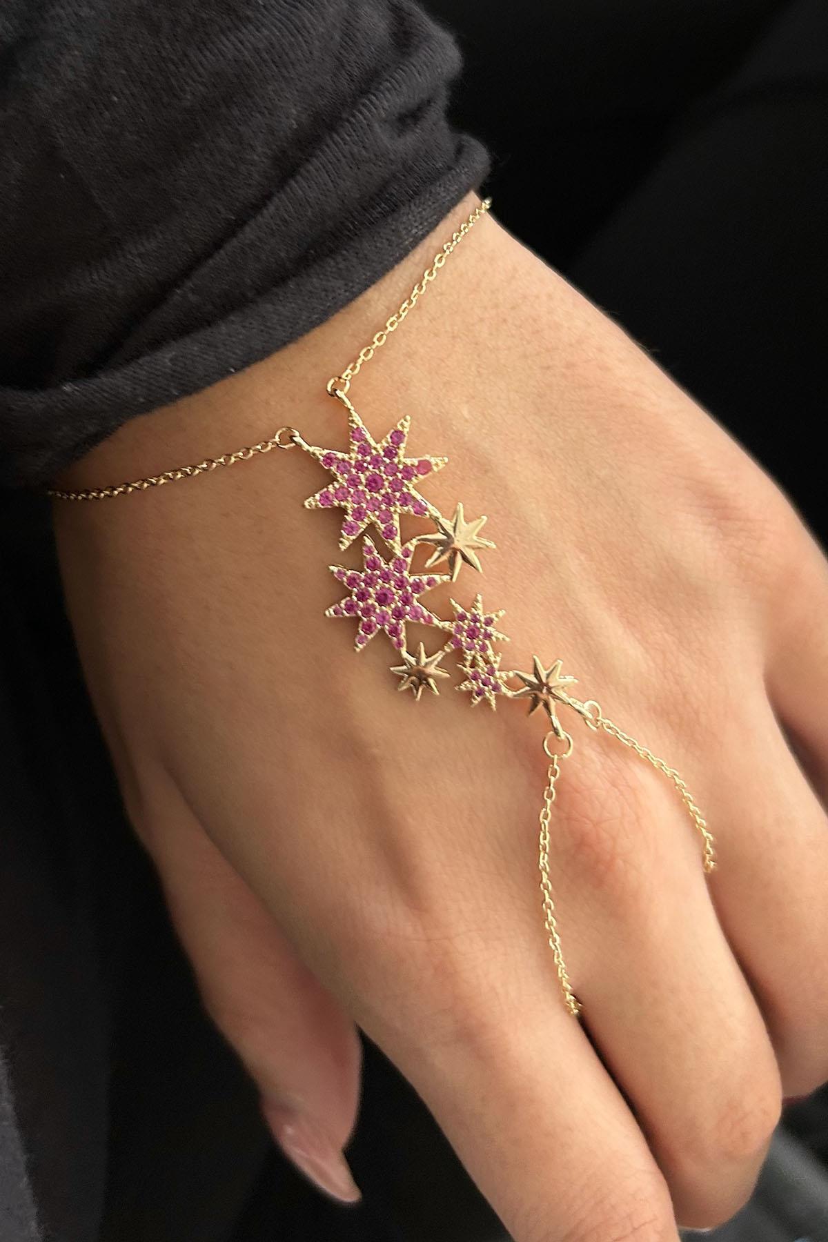 Altın Renk Yıldız Figürlü 14K Altın Kaplama TX Şahmeran