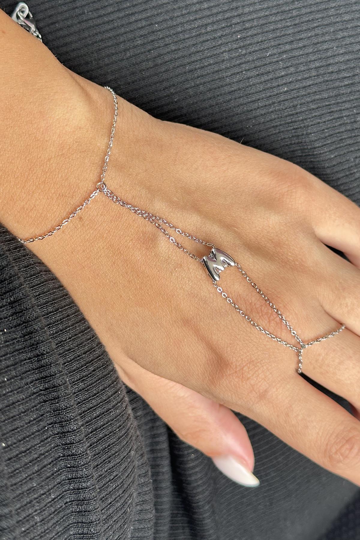 Gümüş Renk M Harf Çelik Şahmeran