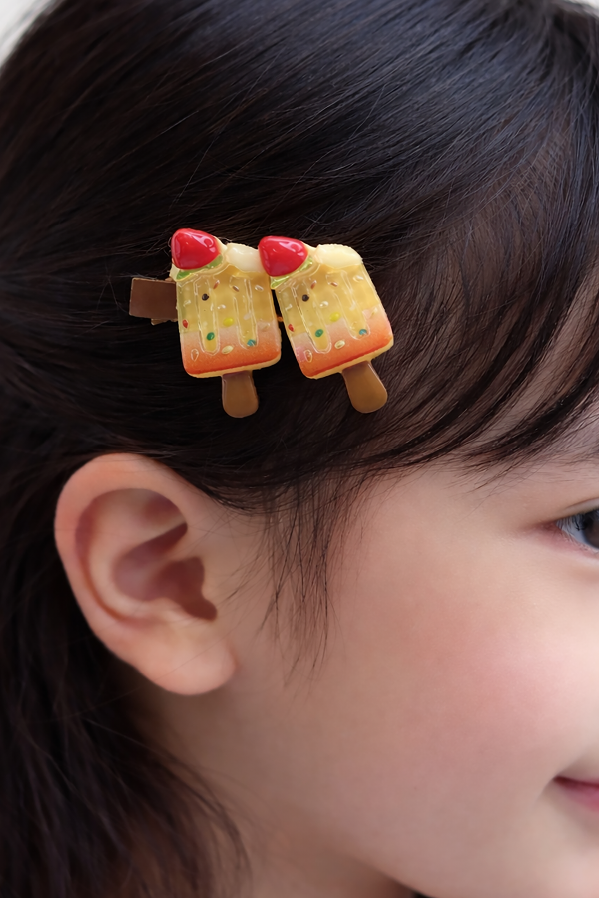 Sarı Renk Dondurma Figürlü Yan Toka