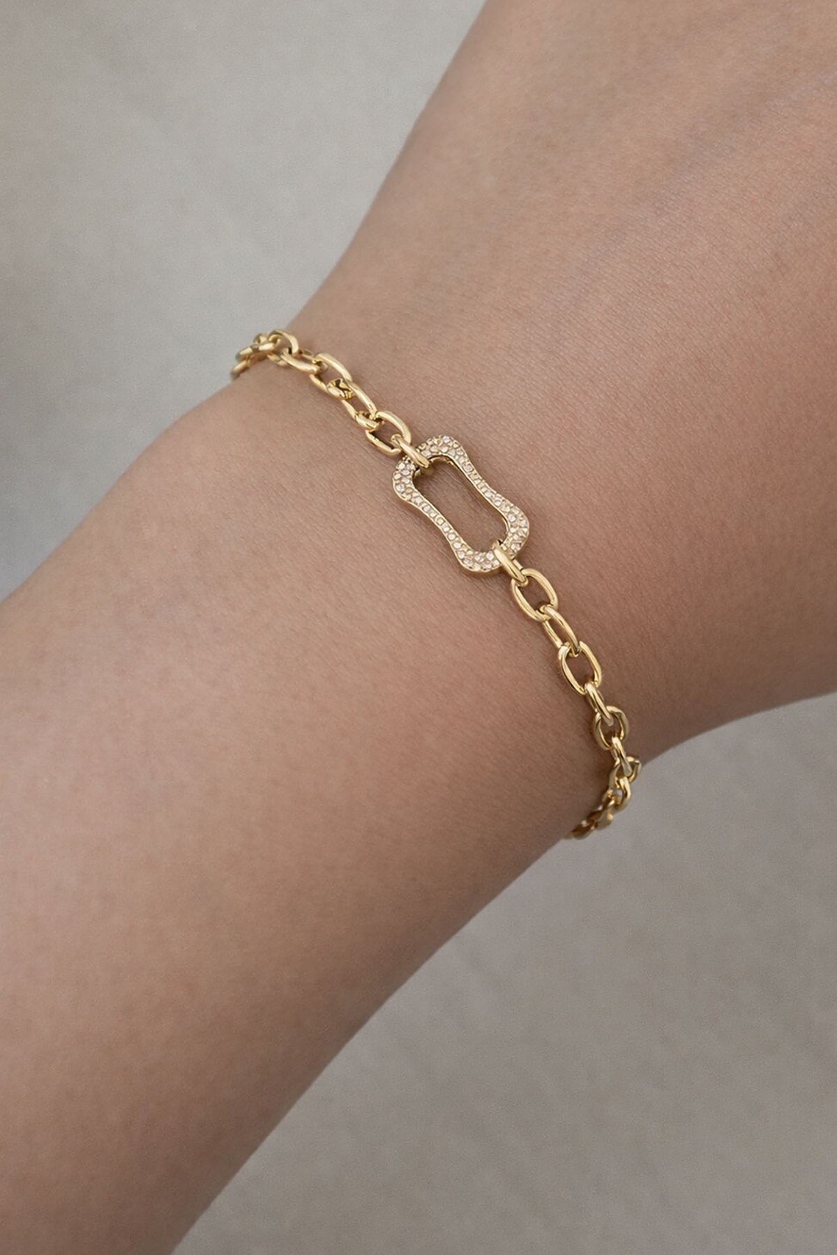 Altın Renk Taş Detaylı Çelik VİP Xuping Bileklik