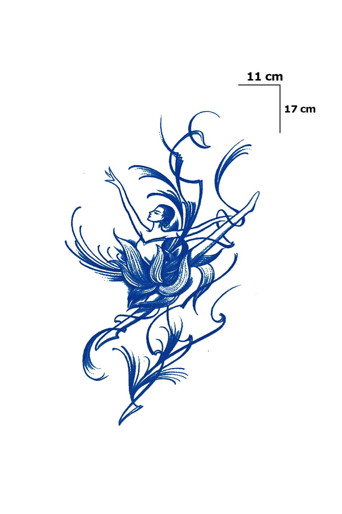 Balerin Kız Sonradan Kararan Yarı Kalıcı Geçici Dövme Tattoo